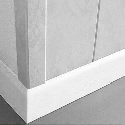 Am billigsten 🌟 BAUHAUS LOGOCLIC Fußleiste K 58 Weiß Strukturiert 2,6 M X 10 Mm X 58 Mm 👏