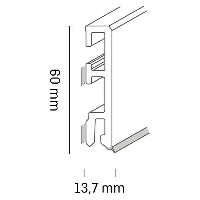 Budget ⌛ BAUHAUS Sockelleiste Cubica Weiß 2,5 M X 14 Mm X 60 Mm, Gerade ⌛ 3 Budget ⌛ BAUHAUS Sockelleiste Cubica Weiß 2,5 M X 14 Mm X 60 Mm, Gerade ⌛ – Bild 3
