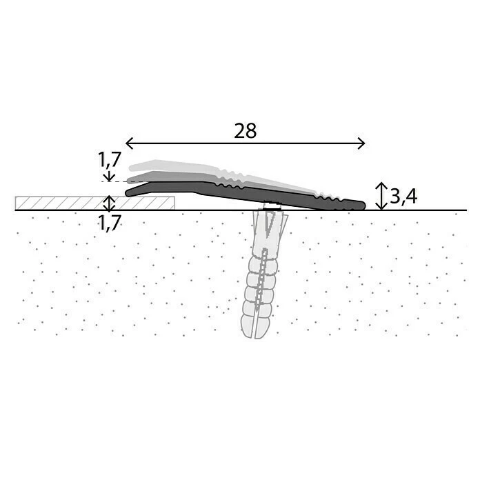 Aktion 🎉 BAUHAUS LOGOCLIC Rampenprofil 262 Edelstahl Matt, 0,9 M X 28 Mm, Montageart: Schrauben 🔥 2 Aktion 🎉 BAUHAUS LOGOCLIC Rampenprofil 262 Edelstahl Matt, 0,9 M X 28 Mm, Montageart: Schrauben 🔥 – Bild 2