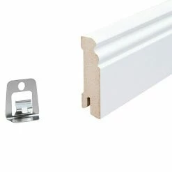 Auslauf 🌟 BAUHAUS Sockelleiste Weiß, 2,44 M X 1,8 Cm X 7 Cm, Profiliert ✔️ -Bodenverlegebedarf Verkäufe 12 117