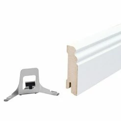 Auslauf 🌟 BAUHAUS Sockelleiste Weiß, 2,44 M X 1,8 Cm X 7 Cm, Profiliert ✔️ -Bodenverlegebedarf Verkäufe 12 118