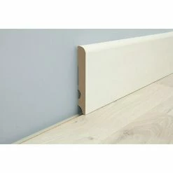 Besorgen 👍 BAUHAUS LOGOCLIC Sockelleiste Weiß 2,6 M X 16 Mm X 90 Mm, Gerundet 🔥