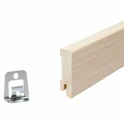 Auslauf 🔥 BAUHAUS Sockelleiste Eiche Altweiß 2,4 M X 1,6 Cm X 5,8 Cm 🤩 -Bodenverlegebedarf Verkäufe 12 1282