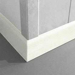 Aktion 😀 BAUHAUS LOGOCLIC Fußleiste K 58 Birnbaum Weiß 2,6 M X 10 Mm X 58 Mm 🎉