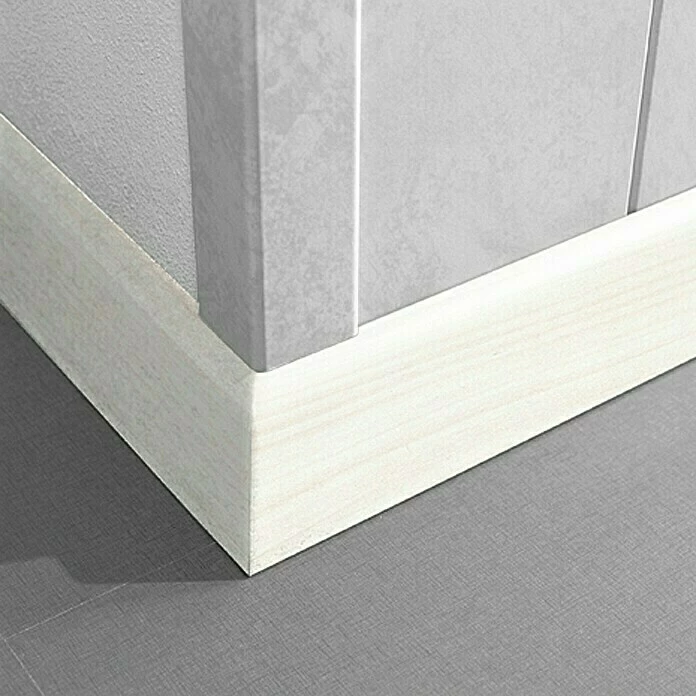 Aktion 😀 BAUHAUS LOGOCLIC Fußleiste K 58 Birnbaum Weiß 2,6 M X 10 Mm X 58 Mm 🎉 1 Aktion 😀 BAUHAUS LOGOCLIC Fußleiste K 58 Birnbaum Weiß 2,6 M X 10 Mm X 58 Mm 🎉