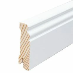 Bestes Angebot 🧨 BAUHAUS Sockelleiste 2,4 M X 1,8 Cm X 7 Cm, Weiß, Lackiert 🥰