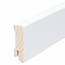 Bestpreis 👍 BAUHAUS Sockelleiste Weiß, 2,4 M X 1,6 Cm X 5,8 Cm, Gerade, Kiefer ⌛