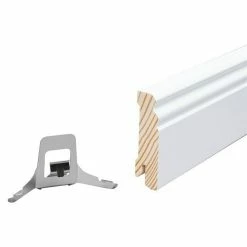 Bestes Angebot 🧨 BAUHAUS Sockelleiste 2,4 M X 1,8 Cm X 7 Cm, Weiß, Lackiert 🥰 -Bodenverlegebedarf Verkäufe 12 1572