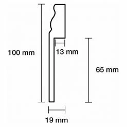 Auslauf ⌛ BAUHAUS Sockelleiste Weiß, 2,4 M X 19 Mm X 100 Mm, Profiliert ✨ -Bodenverlegebedarf Verkäufe 12 1639