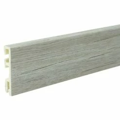 Billig ❤️ BAUHAUS Sockelleiste Cubica Eiche Weiß 2,5 M X 14 Mm X 60 Mm, Gerade ✨