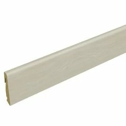 Aktion ✔️ BAUHAUS Profiles And More Sockelleiste FU147H Eiche Weiß 2,4 M X 18,5 Mm X 38,5 Mm, Gerade 🌟