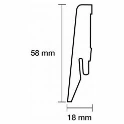 Großhandel 🧨 BAUHAUS Sockelleiste Weiß, 2,4 M X 18 Mm X 58 Mm, Konisch 🔥 -Bodenverlegebedarf Verkäufe 12 2049