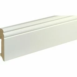 Am billigsten 🔔 BAUHAUS Sockelleiste FU94L Weiß, 2,4 M X 19 Mm X 93 Mm, Grundiert 🔔