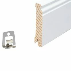 Am billigsten 🌟 BAUHAUS Sockelleiste 2,4 M X 1,8 Cm X 9,6 Cm, Nadelholz, Weiß Lackiert 👍 -Bodenverlegebedarf Verkäufe 12 227