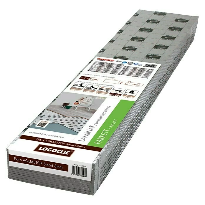 Am billigsten 🧨 BAUHAUS LOGOCLIC Dämmunterlage Extra Aquastop Smart 10 M², Stärke: 3 Mm ⌛ 1 Am billigsten 🧨 BAUHAUS LOGOCLIC Dämmunterlage Extra Aquastop Smart 10 M², Stärke: 3 Mm ⌛