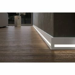 Neu 😀 BAUHAUS Deckprofil Cubica LS80 Light Down Weiß, 2,5 M X 19 Mm X 80 Mm 🥰 -Bodenverlegebedarf Verkäufe 12 355