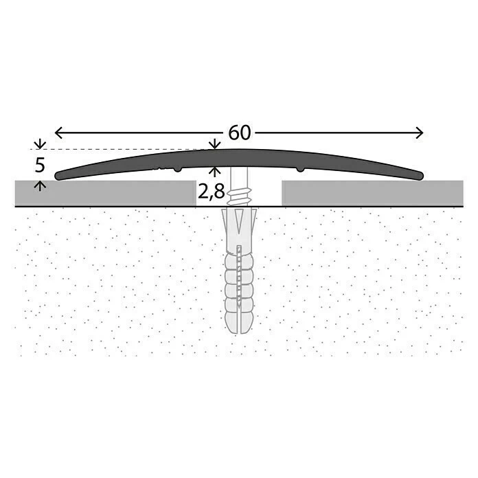 Neu 🎁 BAUHAUS LOGOCLIC Übergangsprofil 134 Edelstahl Matt, 1 M X 60 Mm X 5 Mm, Montageart: Schrauben 👏 2 Neu 🎁 BAUHAUS LOGOCLIC Übergangsprofil 134 Edelstahl Matt, 1 M X 60 Mm X 5 Mm, Montageart: Schrauben 👏 – Bild 2