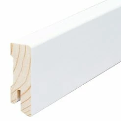 Budget 🥰 BAUHAUS Sockelleiste 2,4 M X 1,6 Cm X 4 Cm, Nadelholz, Weiß Lackiert ❤️