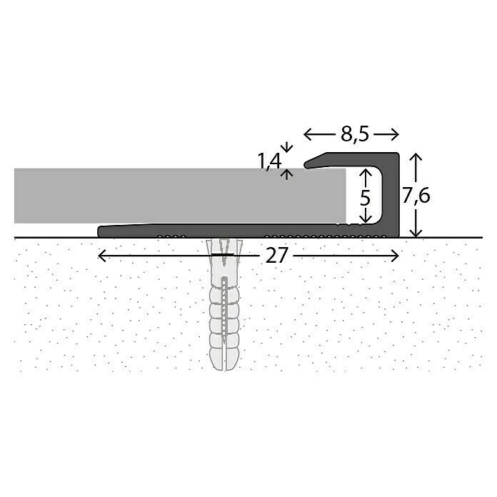 Brandneu 👏 BAUHAUS LOGOCLIC Abschlussprofil 143 Edelstahl Matt, 1 M X 27 Mm X 7,6 Mm, Montageart: Schrauben 😉 2 Brandneu 👏 BAUHAUS LOGOCLIC Abschlussprofil 143 Edelstahl Matt, 1 M X 27 Mm X 7,6 Mm, Montageart: Schrauben 😉 – Bild 2