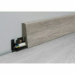 Brandneu 🌟 BAUHAUS LOGOCLIC Aquaprotect Sockelleiste K58 Moonlight Oak 2,6 M X 18 Mm X 58 Mm, Gerade 😉