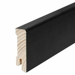 Aktion 🔥 BAUHAUS Sockelleiste Räuchereiche Schwarz 2,4 M X 1,6 Cm X 5,8 Cm 🎉