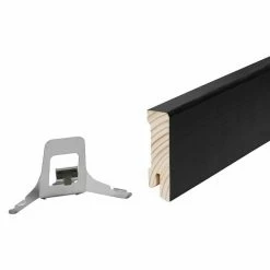 Aktion 🔥 BAUHAUS Sockelleiste Räuchereiche Schwarz 2,4 M X 1,6 Cm X 5,8 Cm 🎉 -Bodenverlegebedarf Verkäufe 12 655