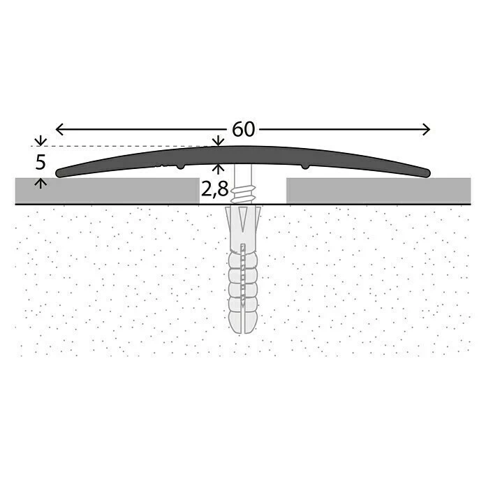 Brandneu 💯 BAUHAUS LOGOCLIC Übergangsprofil 134 Silber, 2,7 M X 60 Mm X 5 Mm, Montageart: Schrauben ⌛ 2 Brandneu 💯 BAUHAUS LOGOCLIC Übergangsprofil 134 Silber, 2,7 M X 60 Mm X 5 Mm, Montageart: Schrauben ⌛ – Bild 2