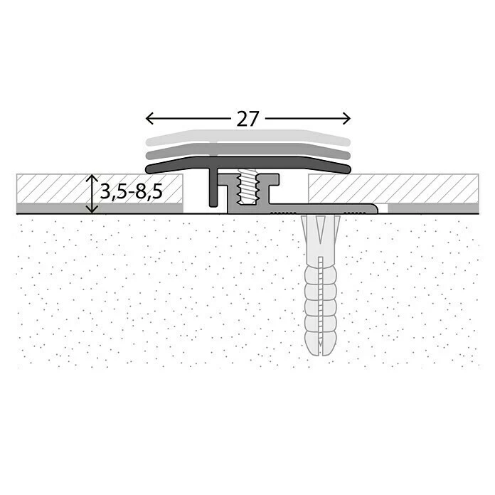 Am billigsten ⭐ BAUHAUS LOGOCLIC Übergangsprofil 326 Silber, 0,9 M X 27 Mm, Montageart: Schrauben ✔️ 2 Am billigsten ⭐ BAUHAUS LOGOCLIC Übergangsprofil 326 Silber, 0,9 M X 27 Mm, Montageart: Schrauben ✔️ – Bild 2