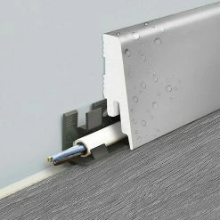 Angebote 👏 BAUHAUS LOGOCLIC Sockelleiste K58 C Silber 2,4 M X 18 Mm X 58 Mm, Gerade 🔥