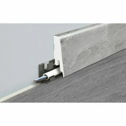 Neu 🥰 BAUHAUS LOGOCLIC Sockelleiste K58 C Silver Lining 2,4 M X 18 Mm X 58 Mm, Gerade 🧨